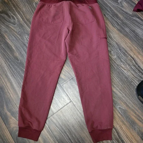 FIGS Zamora Jogger Scrub Pants Womens Large Burgundy Maroon FIONx W18SW2005 - Picture 8 of 8